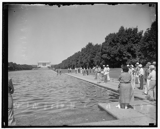 Casters open tourney today. Washington, D.C., July 15. Lincoln Memorial pool was the background today for as near 'heaven' as most 'fishermen' will ever reach! The Eastern Casting Tournament began at 9a.m. this morning and will continue for two days carried on by the most outstanding array of talent