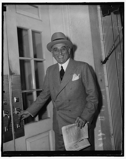 White House caller. Washington, D.C., July 18. Joseph E. Davies, United States Ambassador to Belgium, leaving the White House today after a call on President Roosevelt, 7/18/39