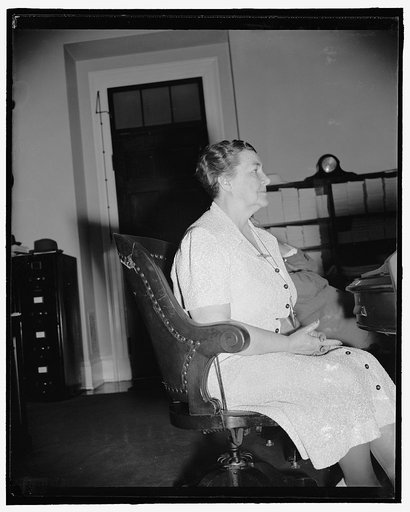 House Labor Committee Chairman. Washington, D.C., July 21. A new informal photo of Rep. Mary Norton, Democrat of New Jersey, who is chairman of the House Committee on Labor, 7/21/09