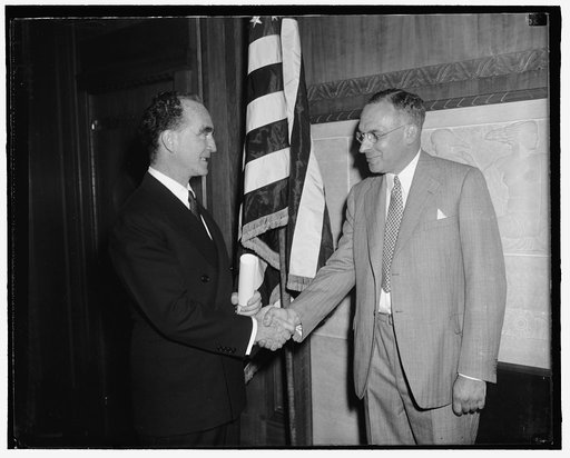 Frank Murphy, left; and unidentified