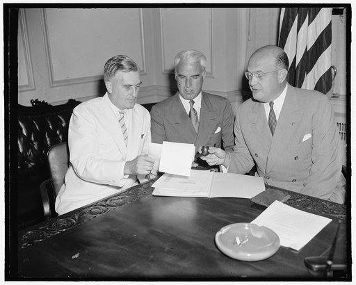 Edward Stettinius, center