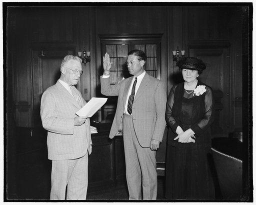 Frances Perkins, right