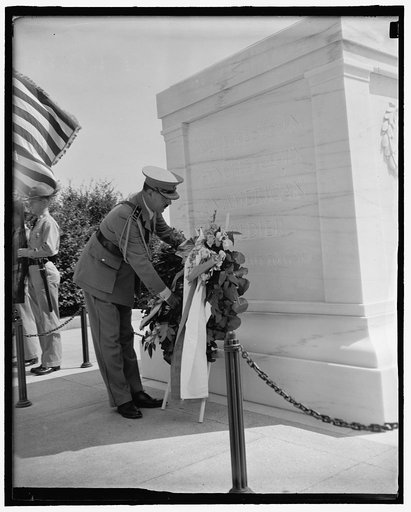 Placing Wreath on Tomb of Unknown Soldier, Arlington