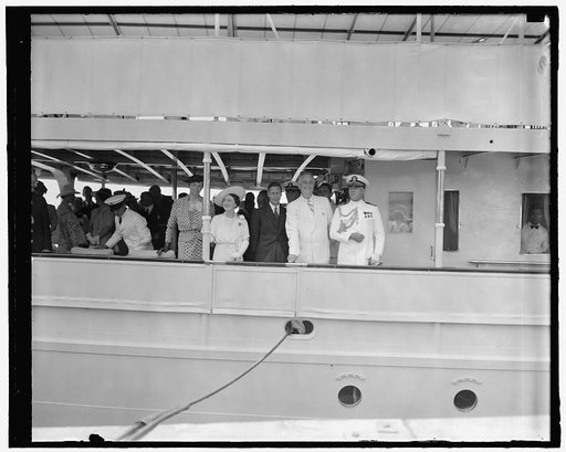 King & Queen [of Great Britain with President and Mrs. Roosevelt on board ship