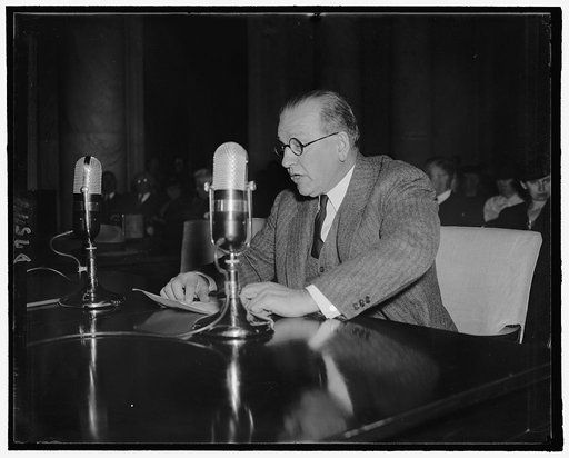 Dr. G. Canby Robinson, Dir. of the Medical Clinic at Johns Hopkins, as he told Sen. George Radcliffe & Millard Tydings of his views on neutrality, Oct. 1939