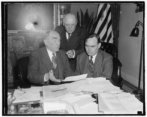 Speaker William Bankhead (left) at desk; with unidentified