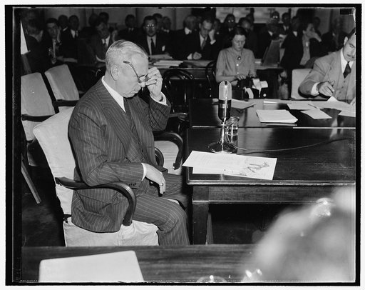 First witness as Monopoly Committee begins study of steel industry. Washington, D.C., Nov. 1. First witness before the Monopoly Committee today as it opened a study of $4,000,000,000 steel industry was Elton Hoyt, 11, Manager of the Picklands, Mather, and Co., Cleveland, Ohio, who described his comp