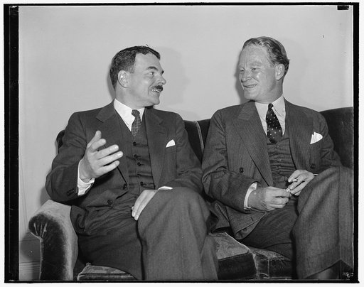 Dewey and Hamilton in huddle. Washington, D.C., Dec. 9. Thomas E. Dewey, New York's District Attorney who has tossed his hat into the ring for the Republican Presidential Nomination, was visited at his hotel here today by John Hamilton, Chairman of the Republican National Committee. Dewey is in the 