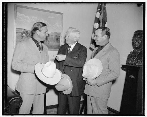 Gene Autry, the singing cowboy, with Vice President John N. Garner & unidentified