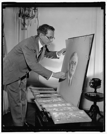 Dr. Estebon Valderrama and drawing of Roosevelt
