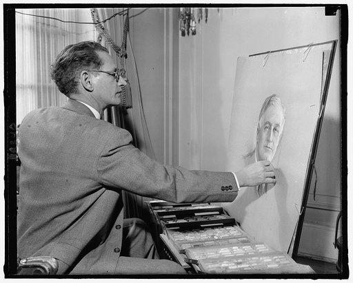 Dr. Estebon Valderrama and drawing of Roosevelt