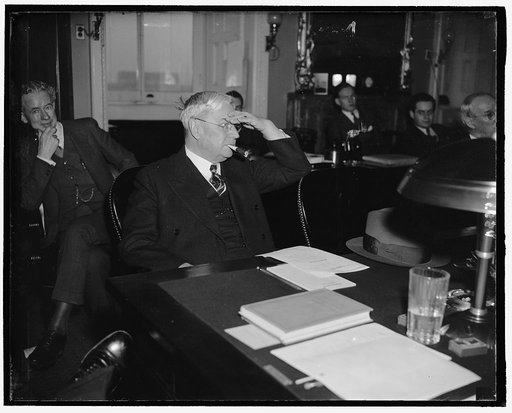 Informal photo of Sen. Hiram Johnson, veteran republican member of the senate from Calif., March 1940
