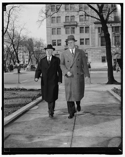 Secretary of Treasury at church services of the president. Washington, D.C., March 4. St. John's Episcopal Church was the scene today of services held in observance of President Roosevelt's seventh inaugural anniversary. This begins his eighth year in the White House. Among those who attended were S