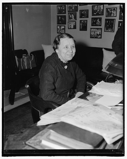Arkansas senator. Washington, D.C., March 11. A new informal picture of Senator Hattie W. Caraway, Democrat of Arkansas, 3-11-40