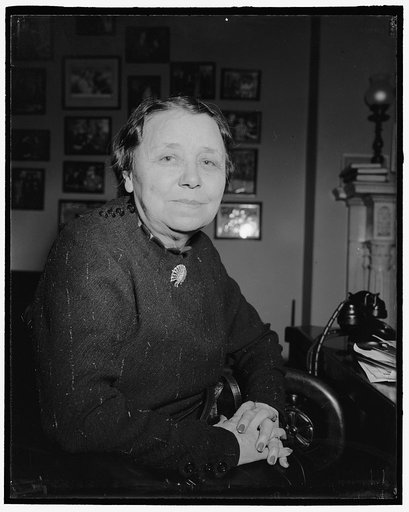 Arkansas senator. Washington, D.C., March 11. Senator Hattie W. Caraway, Democrat of Arkansas, from a new informal picture made in her office at the Capitol today, 3-11-40