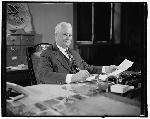 Custodian of Patents. Washington, D.C., Feb. 29. An informal picture of John I. Cusick, who is in charge of models in the United States Patent Office, 2-29-40