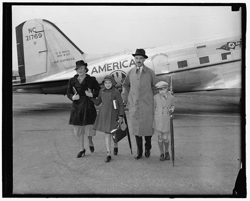 Richard Casey, Australian Minister, & family at airport
