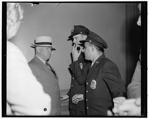 Harold Ickes with Capitol police officers