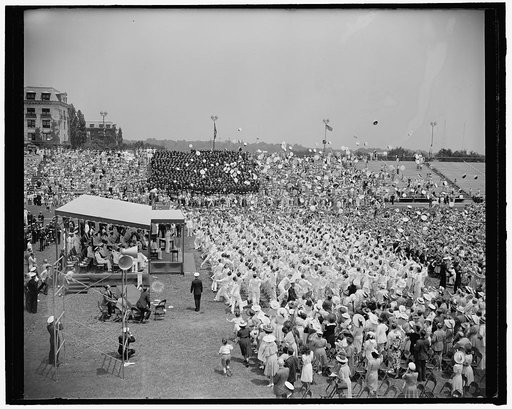 Graduation day at Annapolis. Washington, D.C., June 6. The United States Naval Academy, Class of 1940, held graduation exercises today at Annapolis, Maryland. The climax of the ceremonies is shown in this picture, when the boys blew off a little steam