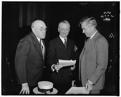Secretary Wallace at Senate Banking and Currency Committee. Washington, D.C., June 7. Secretary Henry Wallace today told the Senate Banking and Currency Committee, which is considering a bill to revamp the Farm Credit System, that farmers need relief from 'excessive interest charges and debts which 