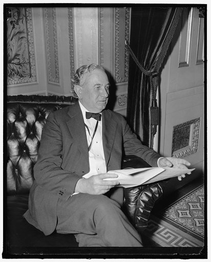 Texas Senator poses for new informal picture. Washington, D.C., June 11. Senator Tom Connally, Democrat of Texas, from a new informal picture made at the Capitol today