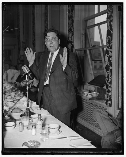 Wilkie addresses National Press Club. 2. Wendell Wilkie during a serious part of his off-the-record talk before members of the National Press Club today