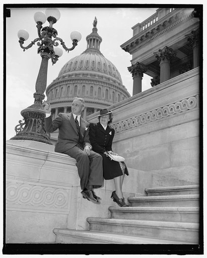 New Republican Senator from Vermont and wife. Washington, D.C., July 1. The new Republican Senator from Vermont and Mrs. Ernest W. Gibson, Jr. Senator Gibson was named to fill the unexpired term of his late father, Senator Ernest W. Gibson, who until his death a few weeks ago, served in the Senate s