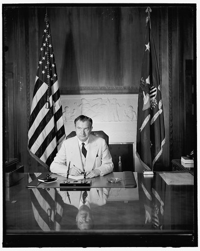 U.S. Attorney General. Washington, D.C., July 12. Attorney General Robert H. Jackson posed for this new picture in his office today, 7-12-40