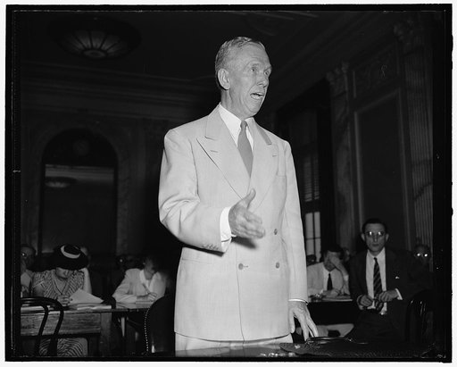 Gen. George C. Marshall speaks during a hearing
