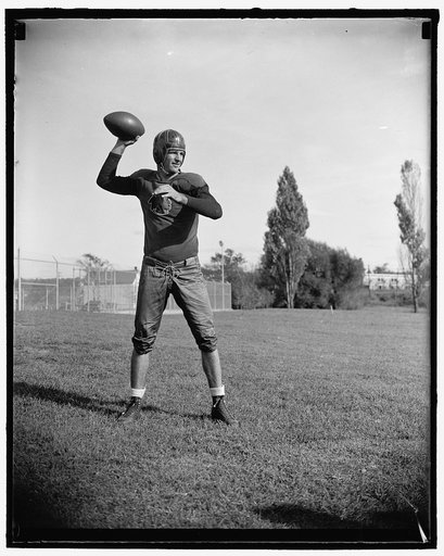 "Slingin Sammy" Baugh, Washington, D.C., Sept. 11. "Slinging Sammy" Baugh, new addition to the Washington Redskins, the Texas Christian U. star is rated as one of the greatest of this generation as far as the passing game goes. Sammy's most recent feat was the practical winning alone of the Green Ba