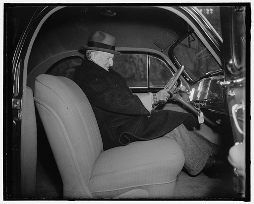 Justice McReynolds celebrates 76th birthday. Washington, D.C., February 3. Appearing the best of health, Associate Justice James Clark McReynolds of the United States Supreme Court, celebrated his 76th birthday today. Driving his own car he is shown leaving his home for the Supreme Court, 2/3/38