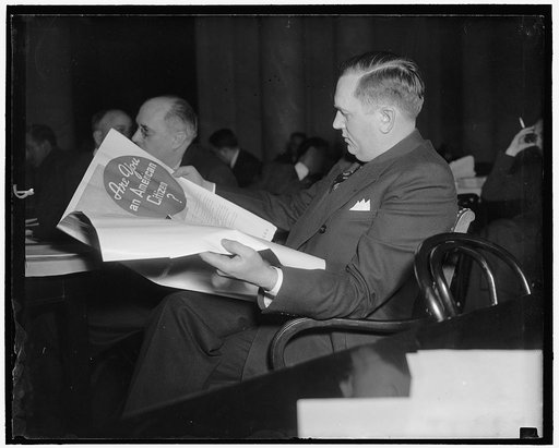 C.A. MacDonald, Pres. of MacDonald-Cook Advertising Co. before Senate Civil Liberties Comm. His firm prepared the Nat'l Assoc. of Manufacturers' 'Harmony Campaign,' designed to combat 'labor agitation' & strikes in industrial centers