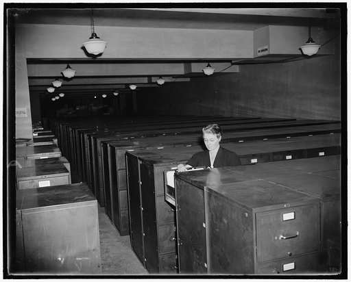 Last of the N.R.A. Washington, D.C., Oct. 26. Mrs. Mildred S. Steinmetz, who started in 1933 as Filing Department Chief with 135 assistants, is now the sole chief of the defunct National Recovery Administration. In comparison to 5400 employees on NRW payroll at one time, Miss Steinmetz has to get al