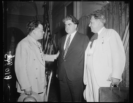 At Labor Non-Partisan League Convention, Washington, D.C. August 1. As the labor non-partisan league opened its first convention in Washington today, John L. Lewis, President of the mine workers and chairman of the board of the league, held confab after confab with union leaders seeking new ideas fo
