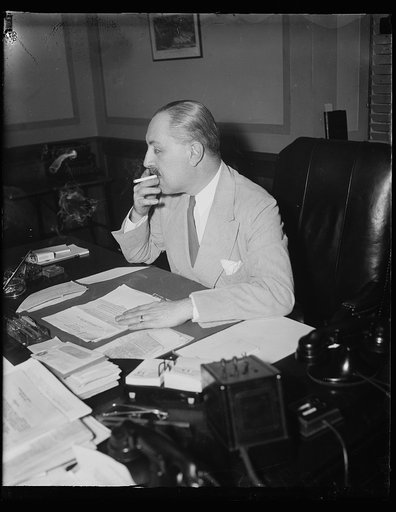 Department of Justice keeps Suydam. Washington, D.C., Aug. 13. Dropped from the Federal pay roll on July 1 because he did not hold a law degree, Henry Suydam, former newspapermen acting as press liaison officer for Attorney General Cummings, is now on the job again but with a new title. He now rates