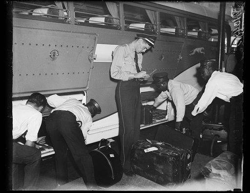 Bus transportation checking baggage