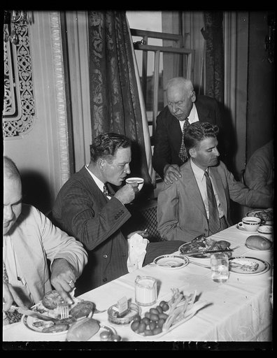 G.O.P. Sept. 10. John Hamilton, Chairman of the Republican National Committee was a luncheon guest at the Press Club in Washington where he addressed the members of the press today. Photo shows left to right: John Hamilton and George Simpson, President of the National Press Club