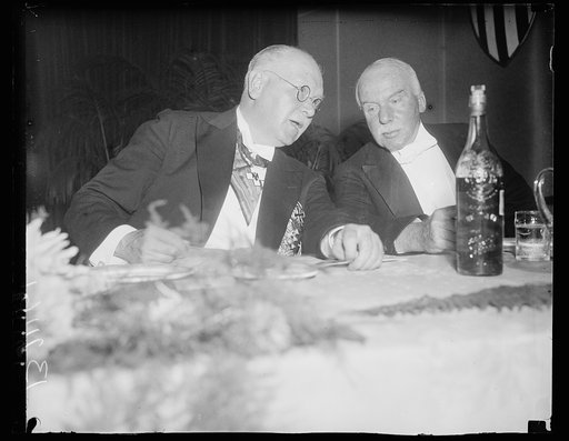Presidents of brain and brawn, Washington, D.C., September 11. Dr. Frank R. Lillie (right), President of the National Academy of Sciences and Julius Dorpmuller, President of the World Power Conference Banquet which was held last night at Union Station here