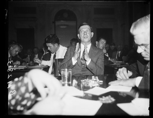 Pushed sale of implements of industrial warfare, Washington, D.C. Sept. 24. Questioned by the Senate Committee investigating espionage in labor relations today, A.F. Ailes, executive of the Lake Erie Chemical Co., told of an inteensive drive that was made to sell implements of industrial warfare sho