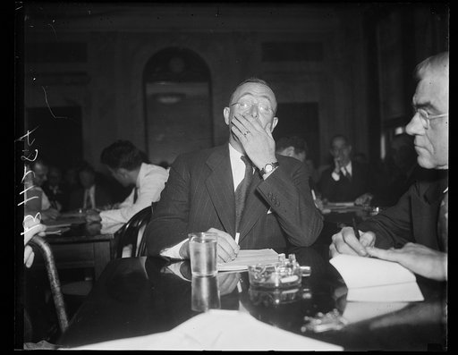 Peddled tear gas, Washington, D.C., Sept. 24. Called to the stand today before the Senate Committee investigating espionage in labor relations, E.E. McGuffin, Youngstown, Ohio, President of the National Corporations Service, admitted he received a commission of $373.60 from the Lake Erie Chemical Co