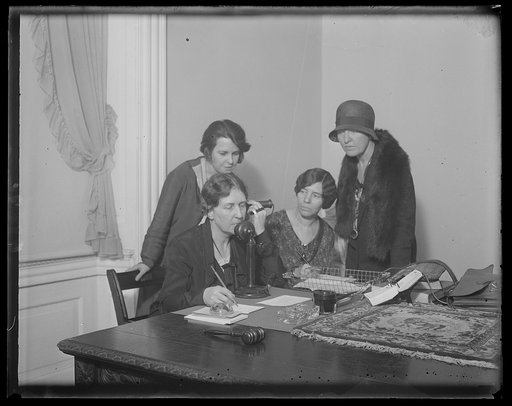 Feminists telephone the Hague to determine their status in proposed World Code. The National Woman's Party in Washington was all agog today as Mrs. Harvey W. Wiley telephoned Miss Doris Stevens, chairman of the InterAmerican Commission of Women at the Haugue, to ascertain whether the World Code now 