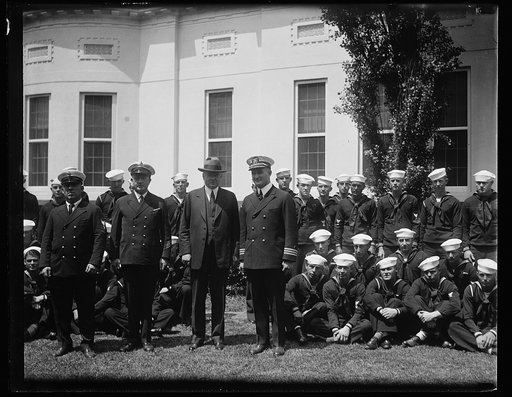 Herbert Hoover and Navy outside White House, Washington, D.C.