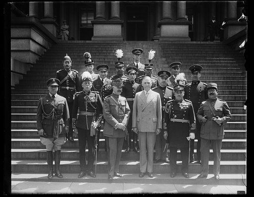 Group on steps of State, War and Navy Building, Washington, D.C.