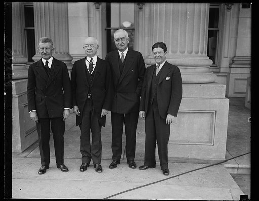 Follow their fathers' footsteps in Senate. These four senators are sons of former senators. Left to right: Frederick Hale, Maine; Guy D. Goff, West Virginia; Robert D. Cary, Wyoming, and Robert Lafollette, Wisconsin. 12/3/30