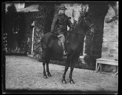 Sen. Tasker Oddie on horseback