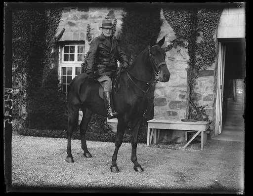 Sen. Tasker Oddie on horseback