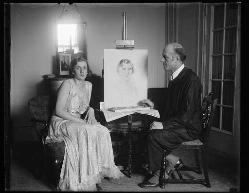 Helen Eames Doherty with portrait artist