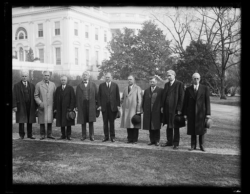 Herbert Hoover and group at White House, Washington, D.C.