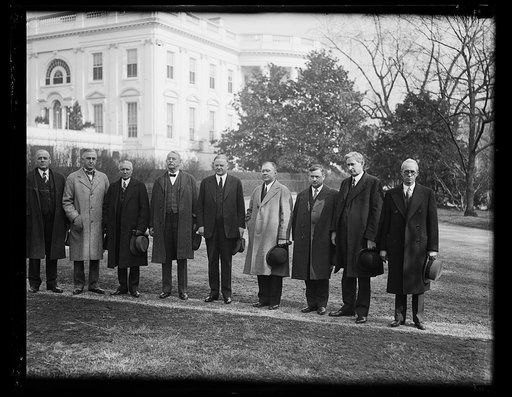 Herbert Hoover and group at White House, Washington, D.C.