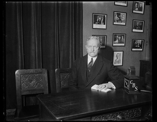 John J. Pershing at CBS microphone